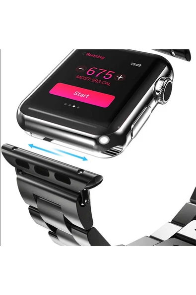 CEPCASE    Watch 40mm Kordon/kayış Paslanmaz Çelik Klipsli Metal Kordon Kayış - 3