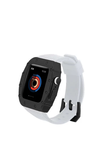 CEPCASE    Watch 44mm Kordon/kayış Metal Luxury Gövde Silikon Yumuşak Strap Tasarım Kordon