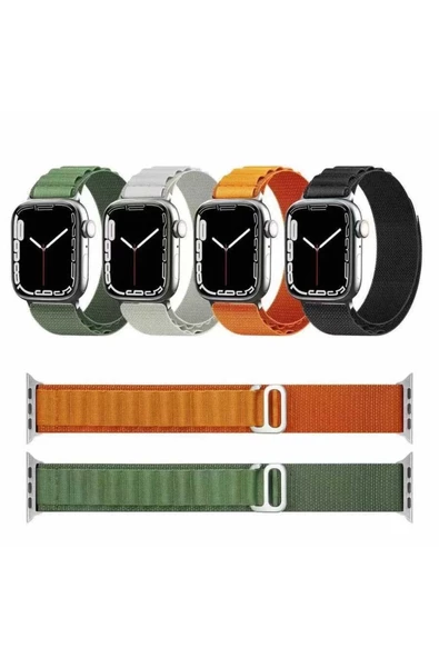 CEPCASE    Watch Ultra 49mm Kordon/kayış Örgü Işlemeli Metal Toka Diyazn Her Ölçüye Uyumlu Kordon - 6