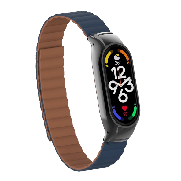 CEPCASE    Xiaomi Mi Band 7 Kordon/Kayış Magnetik Silikon Kasa Koruma 2 In 1  Çift Renkli Mıknatıslı Kordon