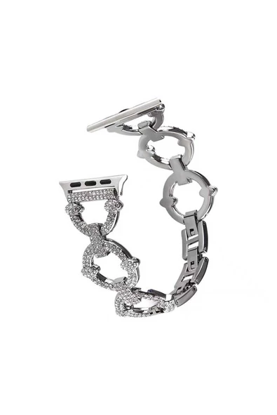 CEPCASE    Watch 38mm/40mm Kordon/kayış Metal Şık Taşlı Tasarım Diamond Style Kordon/kayış