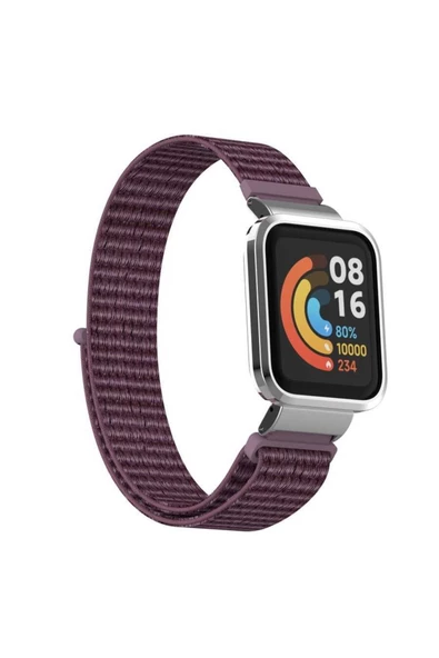 CEPCASE    Xiaomi Mi Watch Lite Kordon/kayış Spor Loop Hasır Örgü Kasa Korumalı 2 In 1 Cırt Cırtlı Kordon