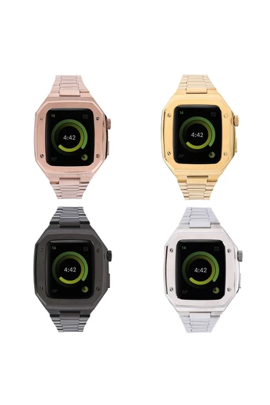 CEPCASE    Watch 7 45mm Kordon Luxury Tasarım Paslanmaz Çelik Kasa Korumalı Special Kordon - 5