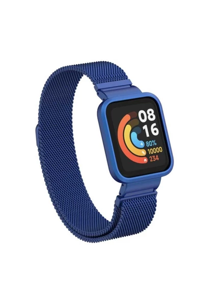 CEPCASE    Xiaomi Mi Watch Lite Kordon/kayış Metal Hasır Örgü Kasa Korumalı Mıknatıslı 2 In 1 Tam Uyumlu Kordon
