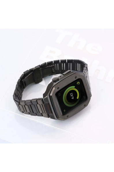 CEPCASE    Watch 7 45mm Kordon Luxury Tasarım Paslanmaz Çelik Kasa Korumalı Special Kordon - 4