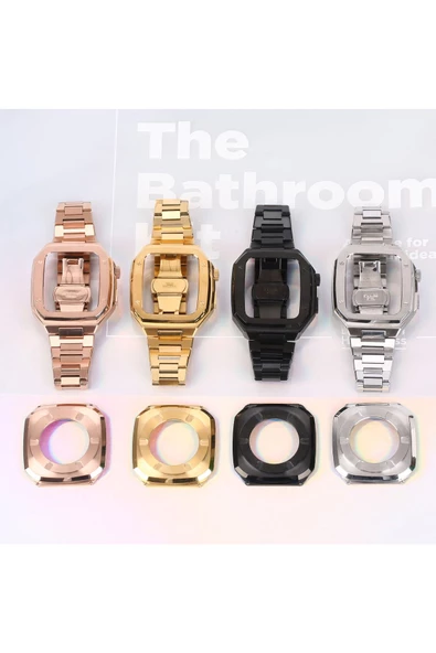 CEPCASE    Watch 7 45mm Kordon Luxury Tasarım Paslanmaz Çelik Kasa Korumalı Special Kordon - 6