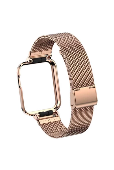 CEPCASE    Xiaomi Mi Watch Lite Kordon/kayış Metal Hasır Örgü Kasa Korumalı Klipsli 2 In 1 Tam Uyumlu Kordon - 4