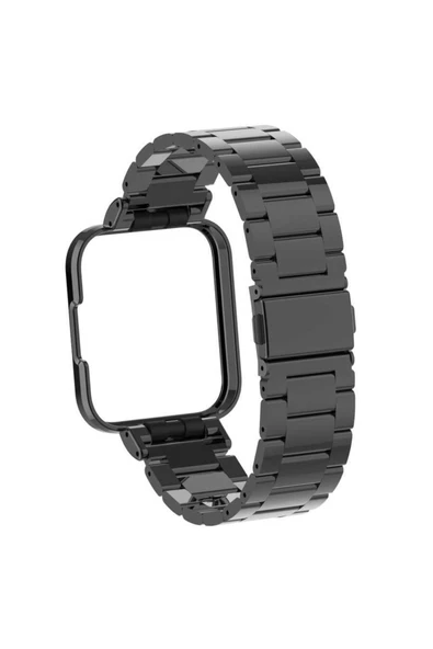 CEPCASE    Xiaomi Mi Watch Lite Kordon/kayış Metal Baklalı Kasa Korumalı 2 In 1 Paslanmaz Çelik Kordon - 3