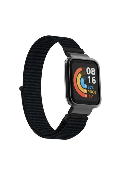 CEPCASE    Xiaomi Mi Watch Lite Uyumlu Kordon/Kayış Spor Loop Hasır Örgü Kasa Korumalı 2 In 1 Cırtlı Kordon