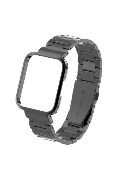 CEPCASE    Xiaomi Mi Watch Lite Kordon/kayış Metal Baklalı Kasa Korumalı 2 In 1 Paslanmaz Çelik Kordon - 2