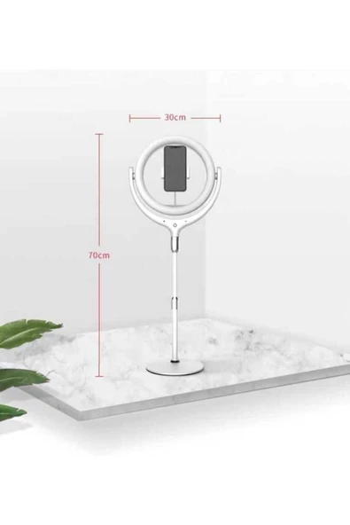 CEPCASE    Ring Light Işık Halkası 30 Cm Işıklı Telefon Tutucu Tripodlu Metal Gövde Metal Ayaklı Led Aydınlatma - 4