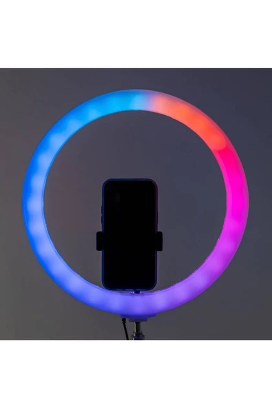 CEPCASE    Ring Light Işık Halkası 36cm Canlı Yayın ve Ambiyans 18 Renk Modu RGB Led Aydınlatma