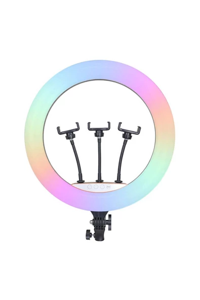 CEPCASE    Ring Light Işık Halkası 56cm RGB Geliştirilmiş High Color Canlı Yayın Reels 3 lü Yayın Özellikli - 2