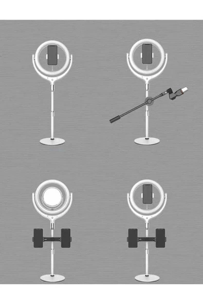 CEPCASE    Ring Light Işık Halkası 30 Cm Işıklı Telefon Tutucu Tripodlu Metal Gövde Metal Ayaklı Led Aydınlatma - 5