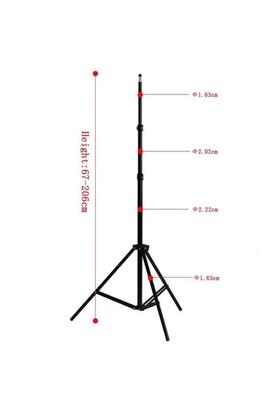 CEPCASE    Tripod 2.1 Metre Ring Light Işık Halkası Taşıyıcı Profesyonel Tripod