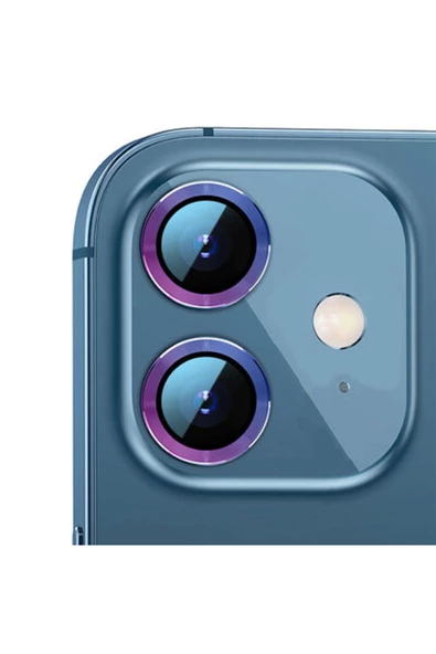 CEPCASE    Iphone 12 Mini Kamera Lens Koruyucu Çift Katman Temperli Cam Tam Koruma