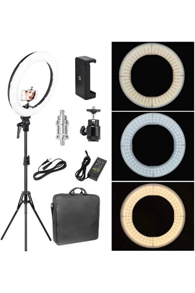 CEPCASE    Profesyonel 480 Led 18inç Ring Light Youtube Makyaj Kuaför Tatto Video Çekimi Için Sürekli Led Işık