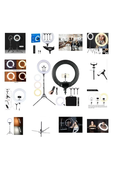 CEPCASE    Ring Light Led Işık Halkası 21’’ 54 Cm Profesyonel Stüdyo Işığı Ve 210 Cm Monopod+taşıma Çantası - 4