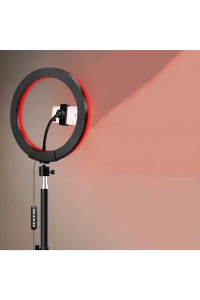 CEPCASE    Ring Light Led Renkli Işık Halkası Rgb-26 Işıklı Tripod Telefon Tutucu - 2