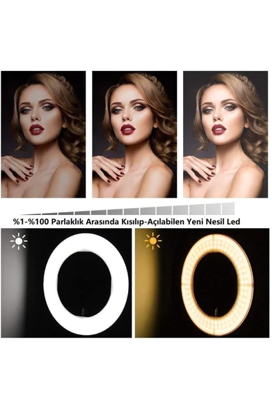 CEPCASE    Profesyonel 480 Led 18inç Ring Light Youtube Makyaj Kuaför Tatto Video Çekimi Için Sürekli Led Işık - 2