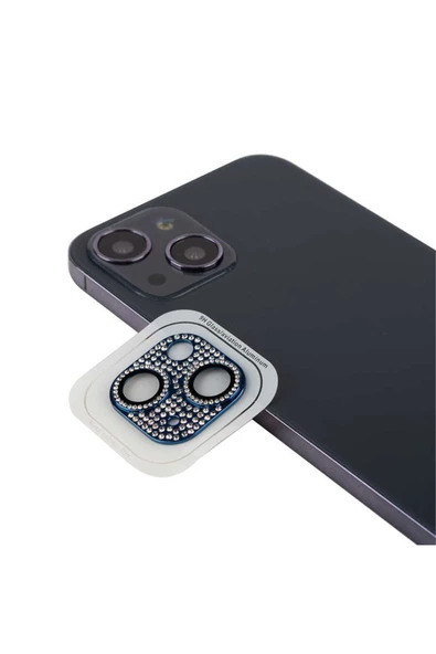 CEPCASE    Iphone 13 uyumlu Kamera Lens Koruyucu Diamond Pırıltı Taşlı Tasarım (mavi)