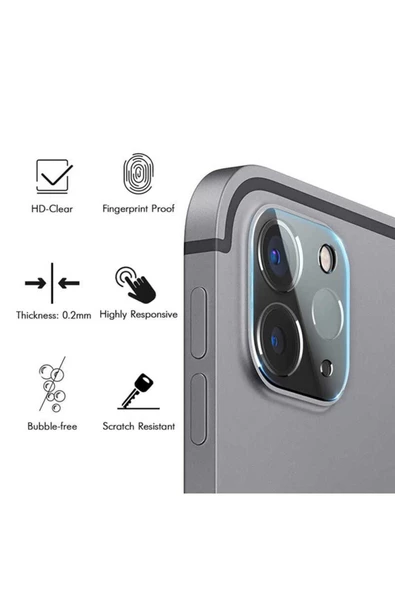 CEPCASE    IPad Pro 11 2020 (2.Nesil) Uyumlu Kamera Lens Koruyucu Net Görüntü Tak Yapıştır Tam Kapatan - 4