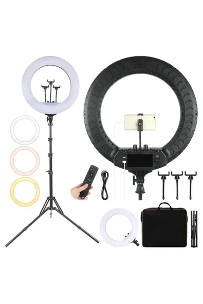 CEPCASE    Ring Light Led Işık Halkası 21’’ 54 Cm Profesyonel Stüdyo Işığı Ve 210 Cm Monopod+taşıma Çantası