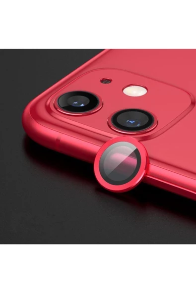 CEPCASE    Iphone 12 Uyumlu Kamera Lens Koruyucu Halka Model Kırmızı Renk - 2