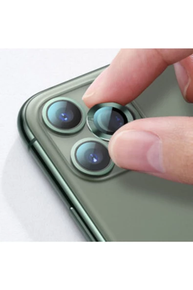 CEPCASE    Iphone 12 Mini Kamera Lens Koruyucu Halka Model Koyu Yeşil Renk - 3