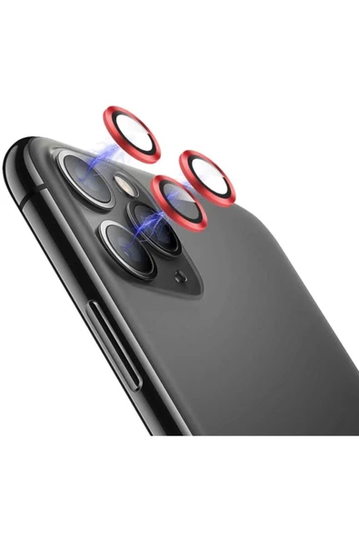 CEPCASE    Iphone 12 Pro Kamera Lens Koruyucu Halka Model Kırmızı Renk - 3