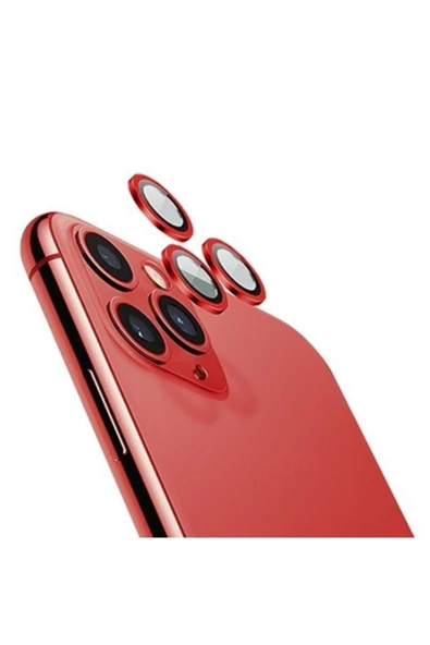 CEPCASE    Iphone 12 Pro Kamera Lens Koruyucu Halka Model Kırmızı Renk