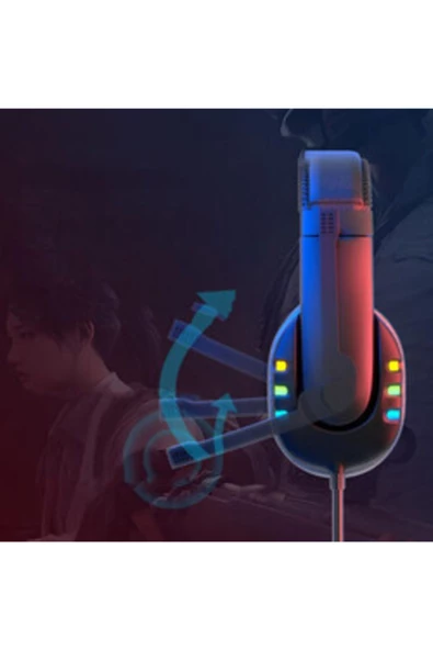 CEPCASE    Ak-47 Oyuncu Kulaklığı 3.5mm Mikrofunlu Işıklı Tasarım 7.1 Surround Yüksek Kaliteli Stereo Ses - 2