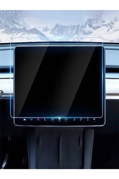 CEPCASE    Tesla Model Y Araç Multimedya Temperli Cam Ekran Koruyucu Tam Uyum 15' - 3