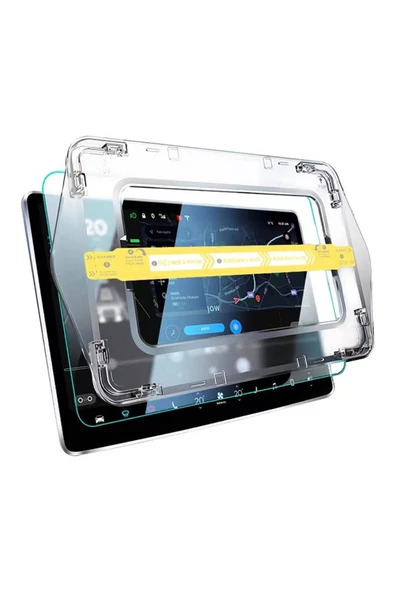 CEPCASE    Tesla Model S Araç Multimedya Ekran Koruyucu Premium Temperli Cam AR Oleofobik Uygulama Aparatlı Can - 2
