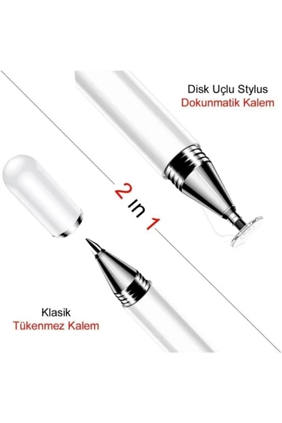 CEPCASE    Dokunmatik Çizim Kalemi Tablet Ve Telefonla Uyumlu Disk Uçlu Sugar Whıte - 6