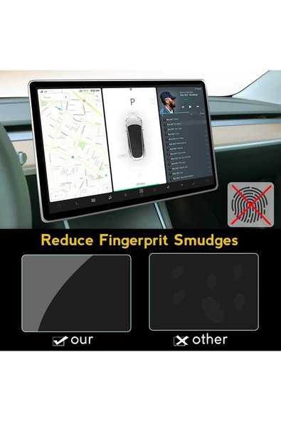 CEPCASE    Tesla Model Y Araç Multimedya Temperli Cam Ekran Koruyucu 15' Kalıp Tam Uyum - 5