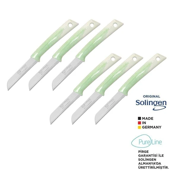 Pirge Pure Line Solingen Meyve Bıçağı Seti 6'lı Yeşil