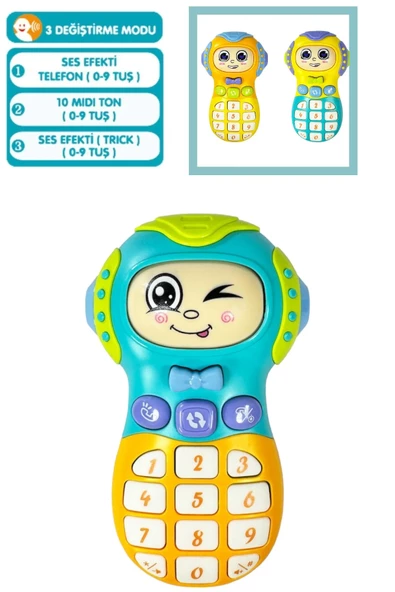 Piccolo Mondi Oyuncak Telefon Sesli Işıklı Pilli Eğitici Oyuncak