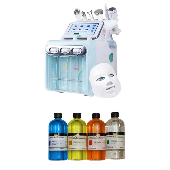 7+1 Büyük Çelik Motorlu Hydrafacial Led Maskeli ve Dr. MesoMaster Konsantre Formda Hydrafacial Solüsyonları ürün görseli