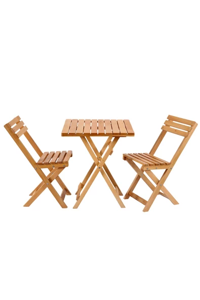 Kukka KWS300 Katlanır Masif Ahşap Bistro Set