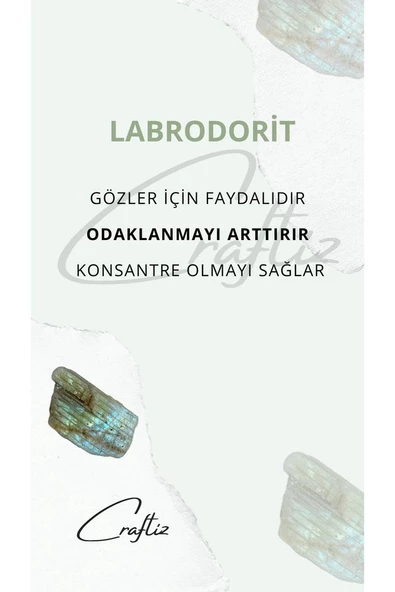 Labradorit Kalp Çelik Zincirli Kolye - 3