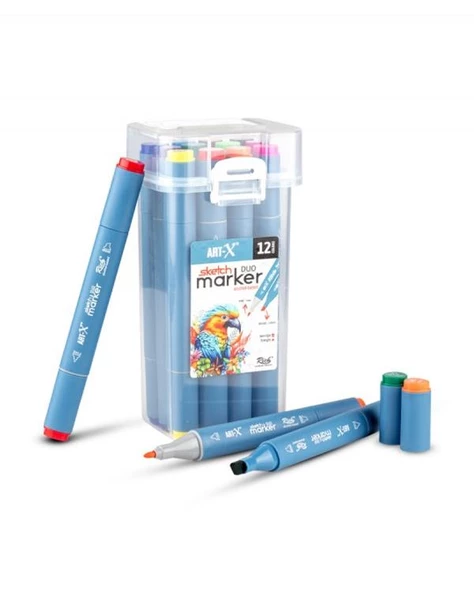 Rich Art X Sketch Duo Marker Çift Uçlu Marker Kalem 12 Renk Set 18046