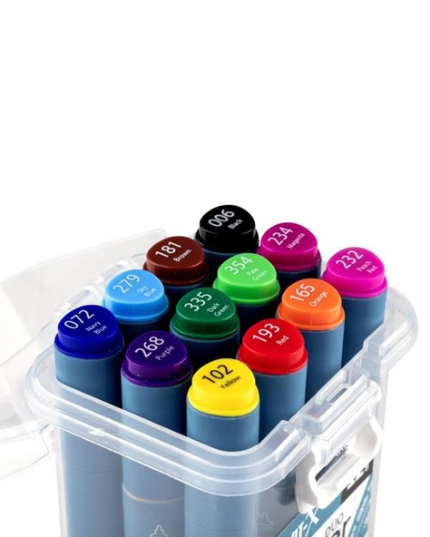 Rich Art X Sketch Duo Marker Çift Uçlu Marker Kalem 12 Renk Set 18046 - Resim 2