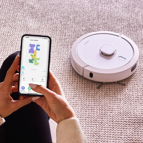 Homend Alex Laser Power + 1287H Beyaz Toz Hazneli Moblu Robot Süpürge - 4