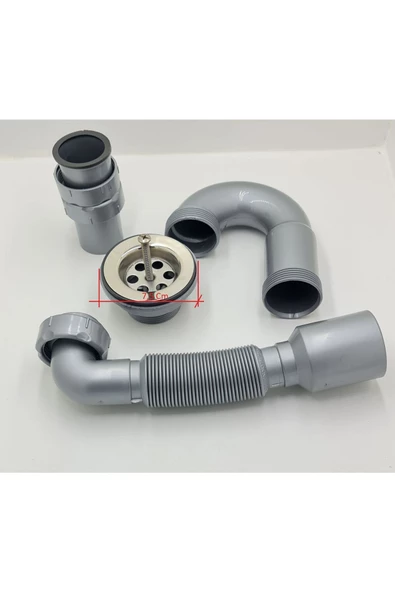 Donau Lavabo Eviye Sifonu S Tipi Körüklü Ø40 - 50 Mm Çıkışlı - 5