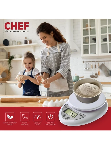 House Pratik House Pratik HP05 Akıllı Mutfak Tartısı - Beyaz - 3