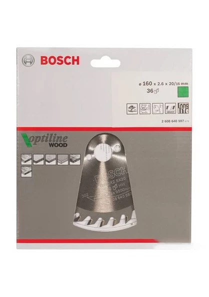 Bosch Daire Testere Bıçağı Optiline Wood 160 x 2.6 x 20/16 MM 36 Diş 65180280 - 2