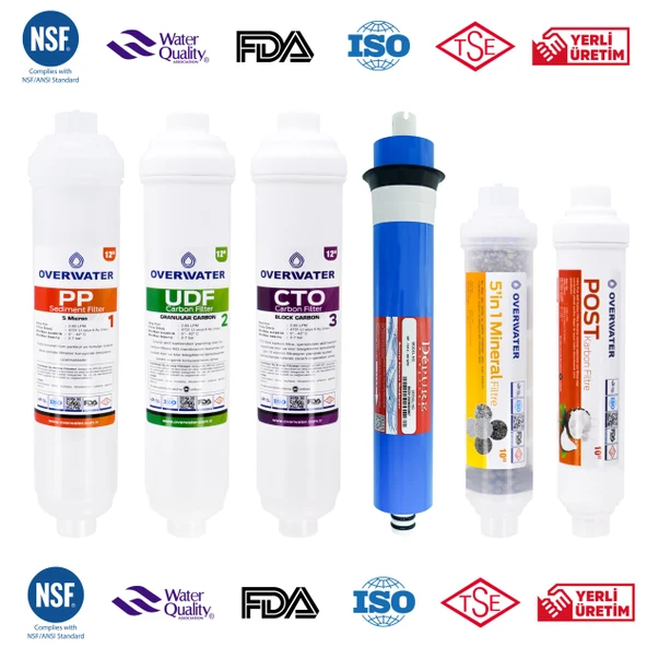OverWater Grande 12 Aşamalı 12 Lt. Çelik Tanklı Kapalı Kasa Pompalı Su Arıtma Cihazı Özel Sarım Membran Filtre - Resim 2