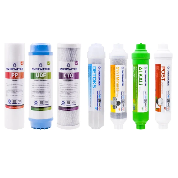 OverWater Açık Kasa Su Arıtma Cihazı 7 li Filtresi Seti Aşamalı ( Membransız Set ) FKN70MAD ürün görseli