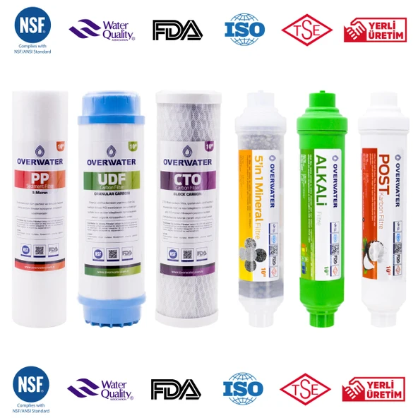OverWater Açık Kasa Su Arıtma Cihazı 6 lı Filtresi Seti Aşamalı ( Membransız Set ) FKN60MA - Resim 2
